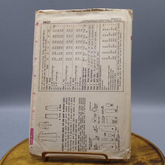 Vintage Sewing PATTERN Simplicity 4827, Women Maternity Dress Top and Skirt - Picture 2 of 3